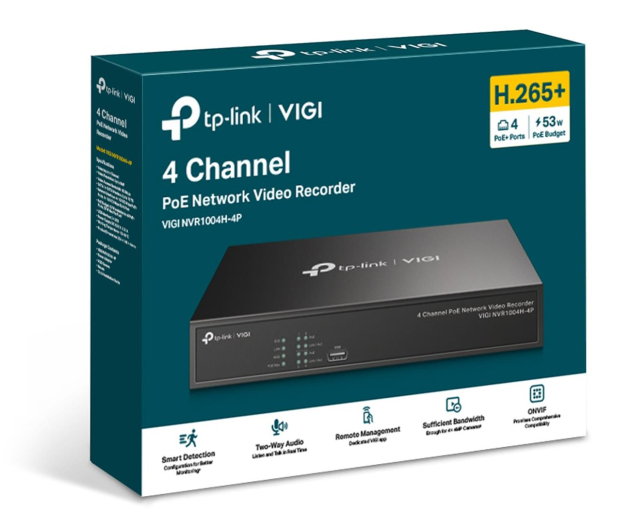 TP-LINK Sieciowy rejestrator wideo VIGI NVR1004H-4P 4 kanały - 1146049 - zdjęcie 3